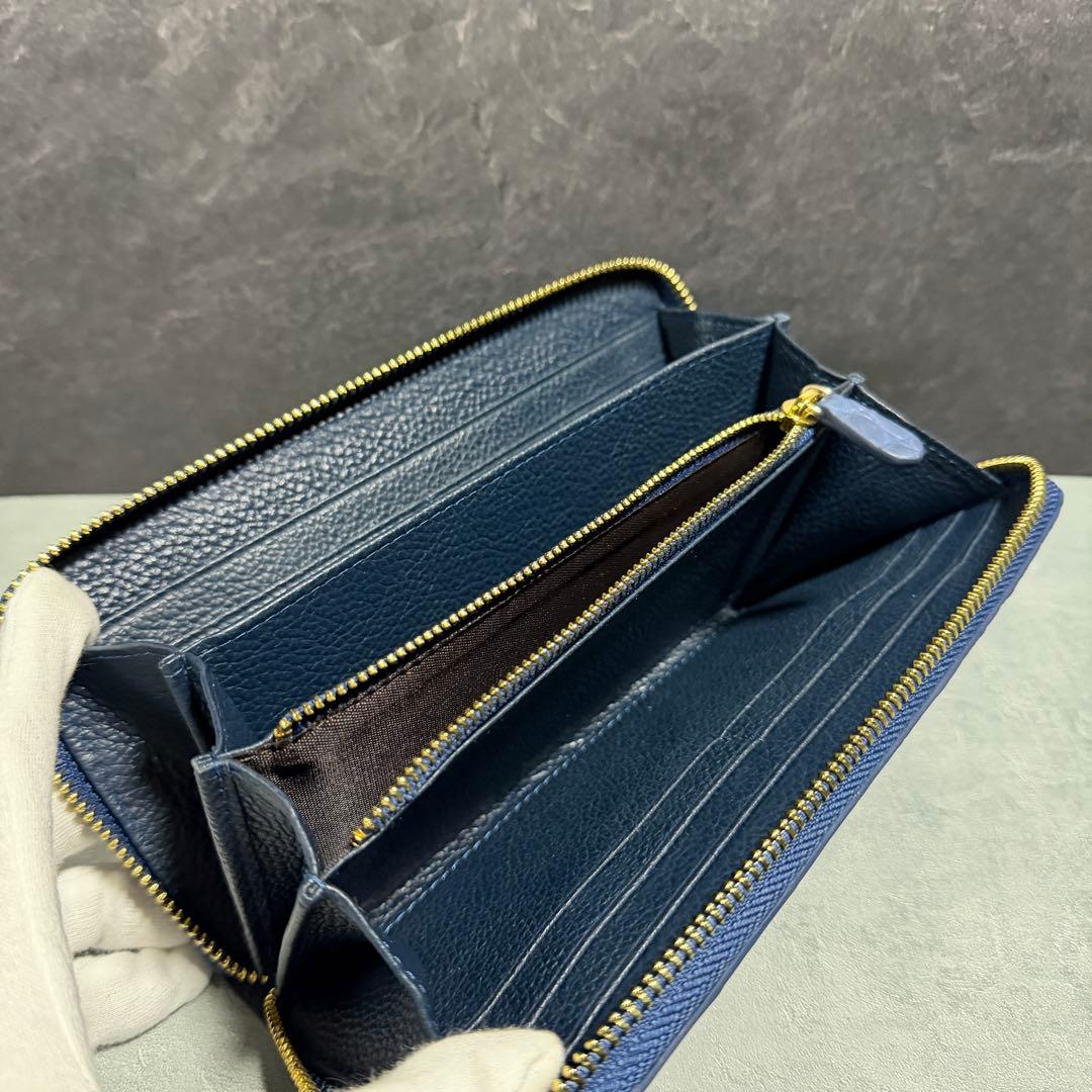 新入荷 クロコダイル 長財布 ネイビーブルー ワニ本革 メンズ レディース