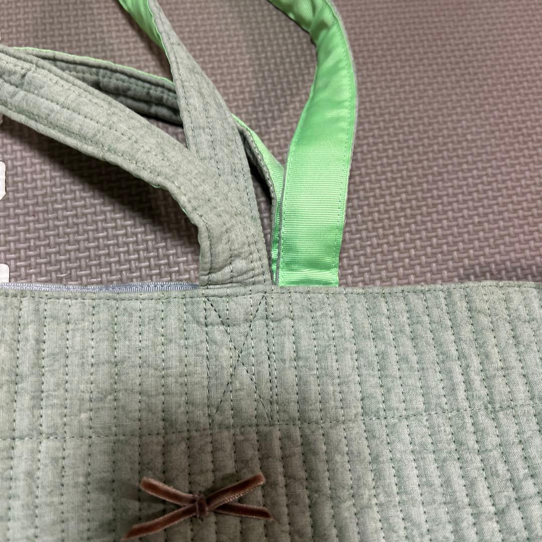 gypsohilaジプソフィア❤️トラベルバッグLサイズ　リボン　大容量　グリーン