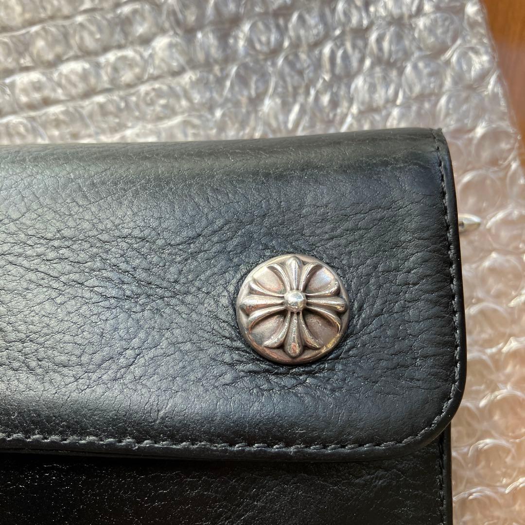 クロムハーツ　ウェーブウォレット　クロスボタン