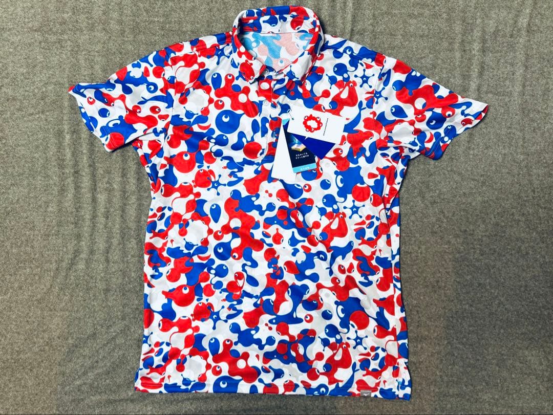 【完売品】ミズノ公式 大阪 万博 EXPO2025 総柄ポロシャツ　Sサイズ