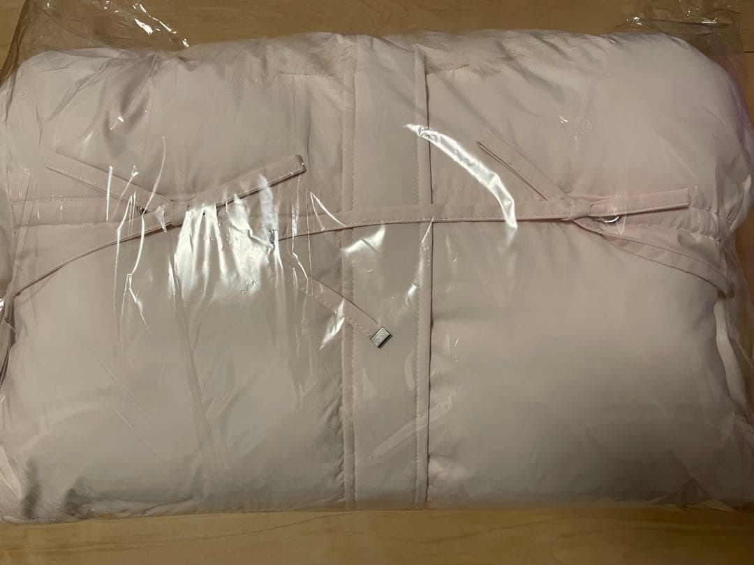 ミシェルマカロン ファーフードリボンダウンコート　ピンク　フリーサイズ