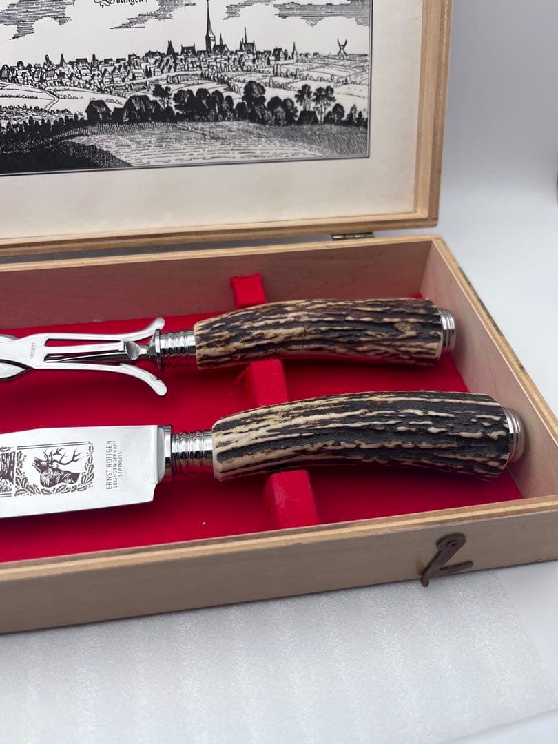 Solingen ゾーリンゲン カービングナイフ 鹿角 フォーク