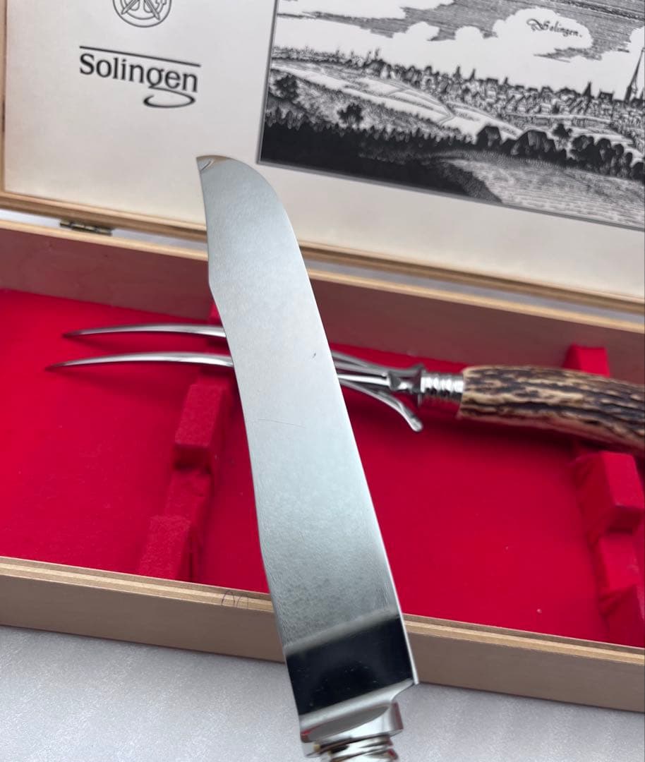 Solingen ゾーリンゲン カービングナイフ 鹿角 フォーク