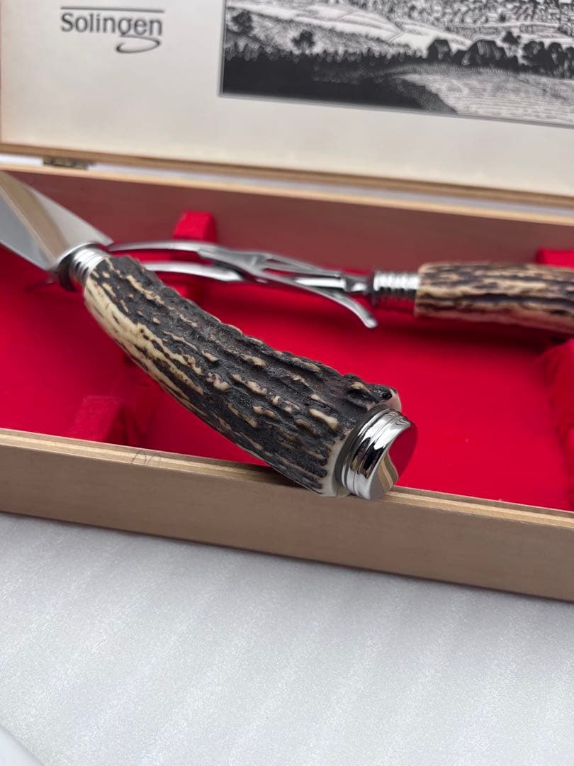 Solingen ゾーリンゲン カービングナイフ 鹿角 フォーク