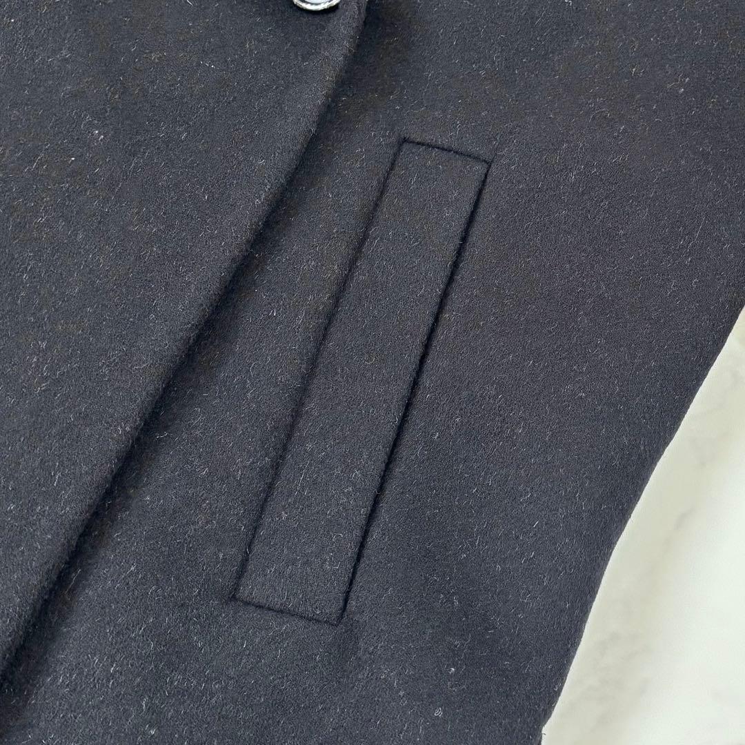 【美品 23AW】エンフォルド WOOL COAT ウール リバーコート 黒 S
