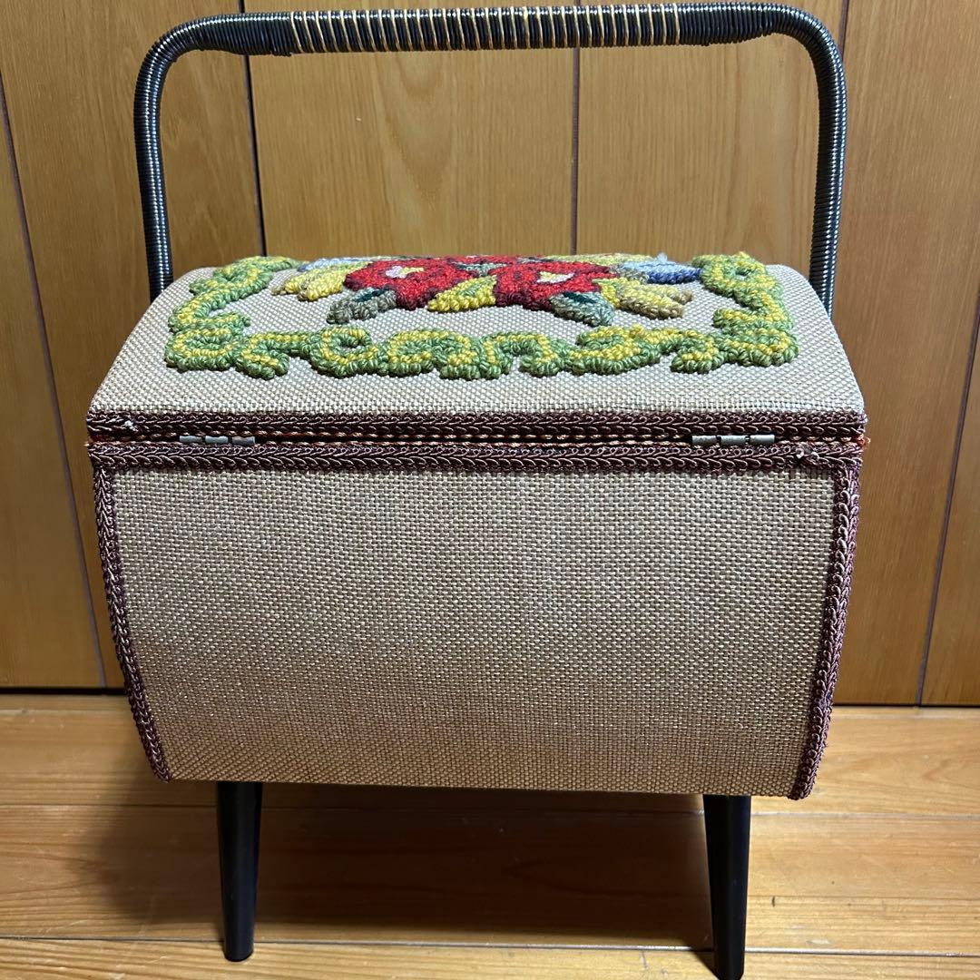 昭和レトロ　アンティーク裁縫箱　小物入れにも
