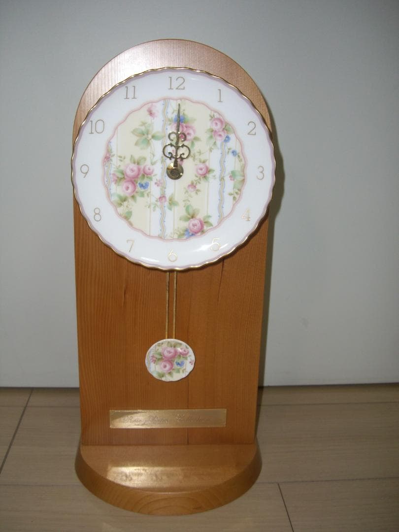 希少レア★ノリタケ★ローズパティオコレクション★2way振り子時計スタンド付★