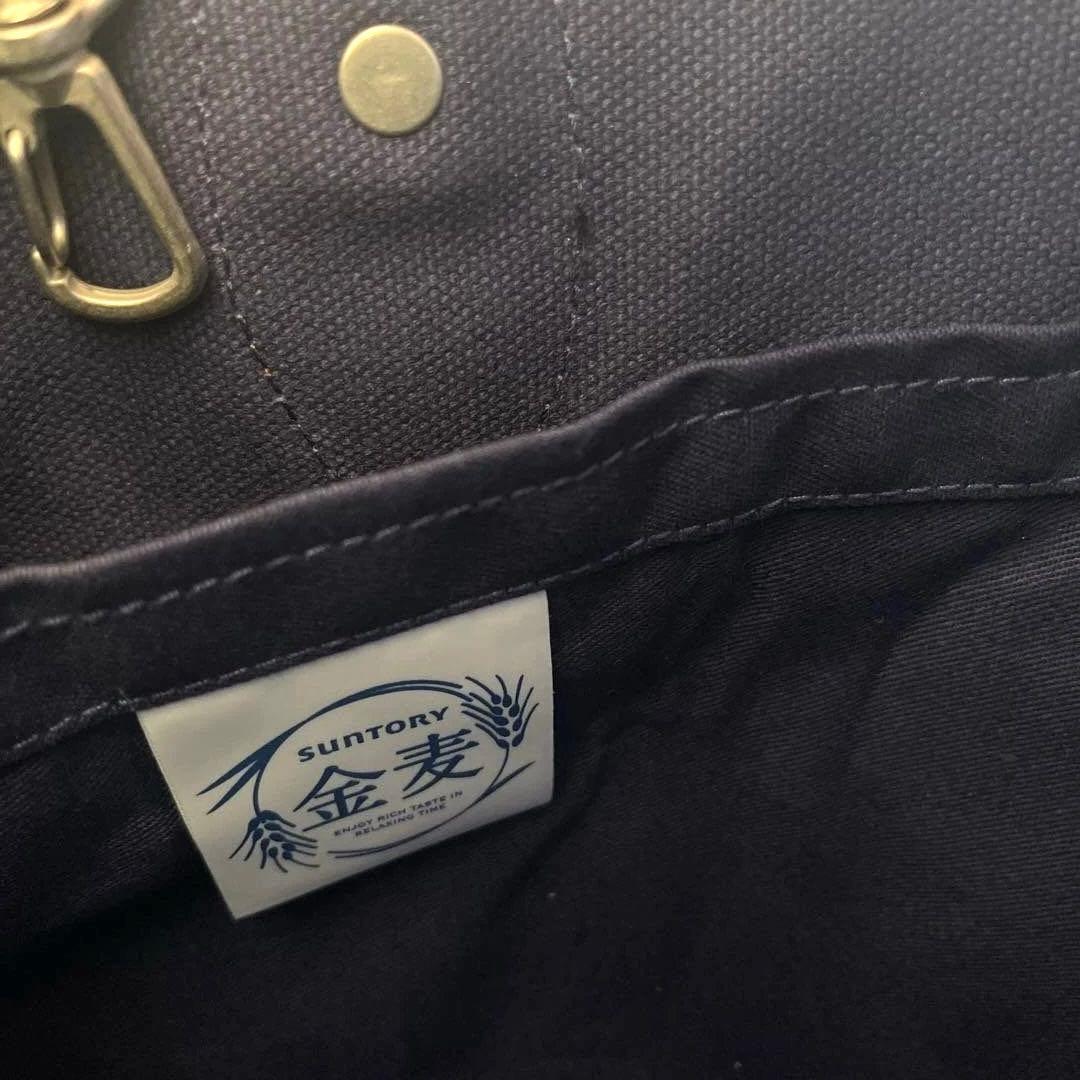 信三郎帆布×金麦 レザーハンドル帆布トート　ネイビー　A4可