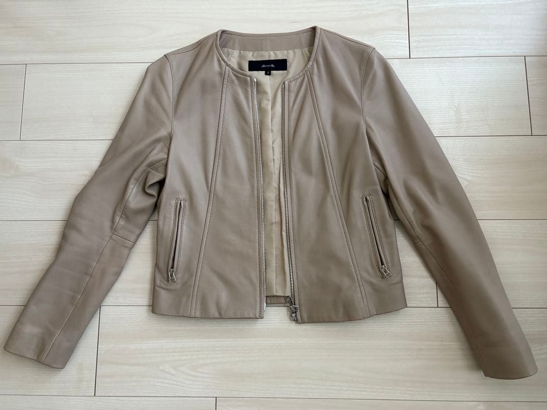 allureville ベージュ レザージャケット サイズ2