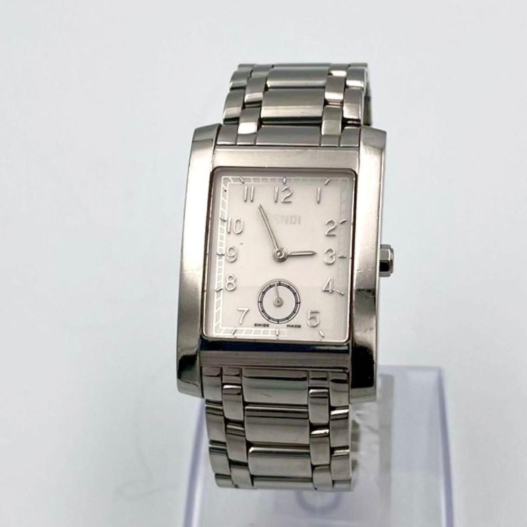 457 フェンディ 7000G 腕時計 スクエア ホワイト文字盤 スモセコ