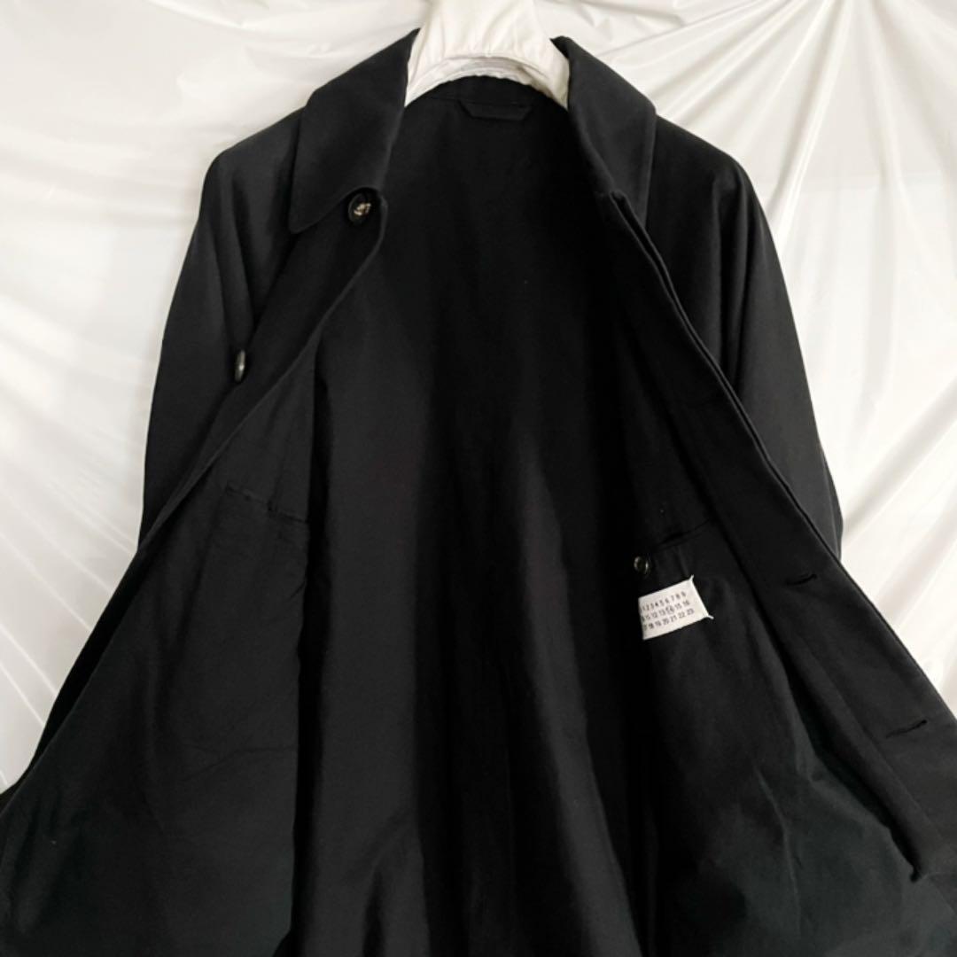 希少一枚袖/メゾンマルジェラ14/ステンカラーコート/黒/50/ハーフコート