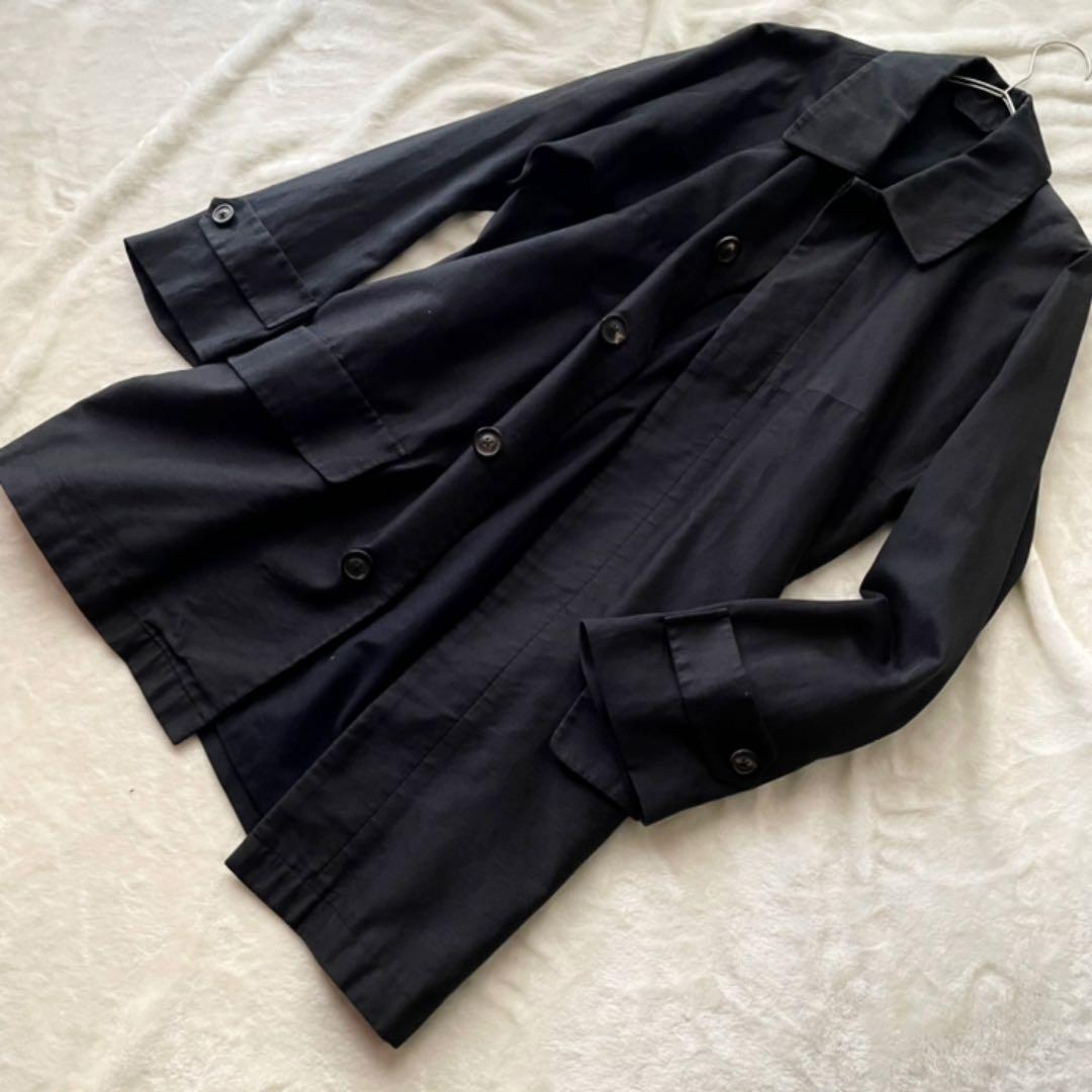 希少一枚袖/メゾンマルジェラ14/ステンカラーコート/黒/50/ハーフコート