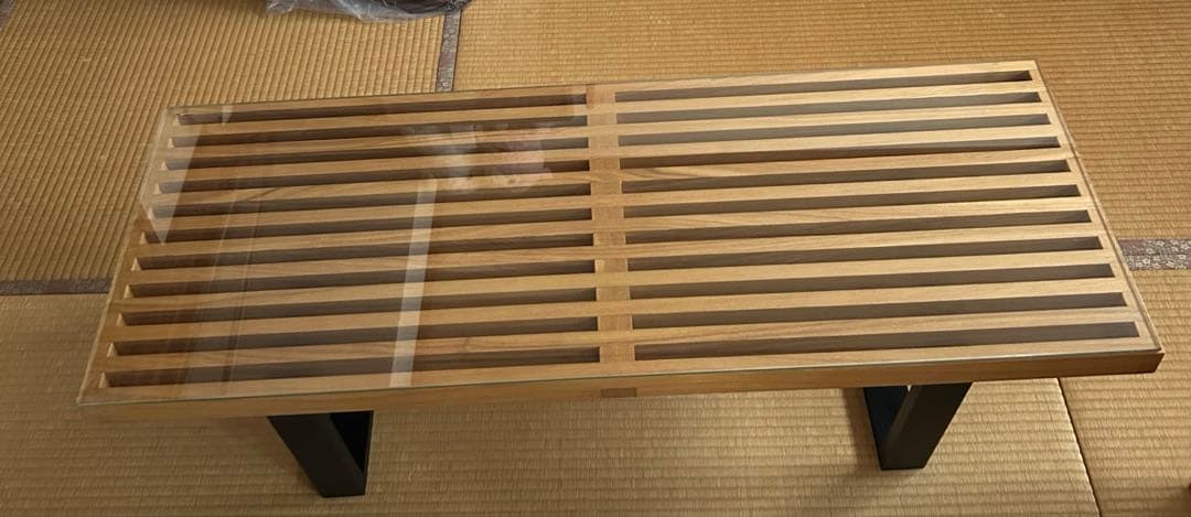 ジョージネルソン プラットフォームベンチ リプロダクト ガラス天板付　美品
