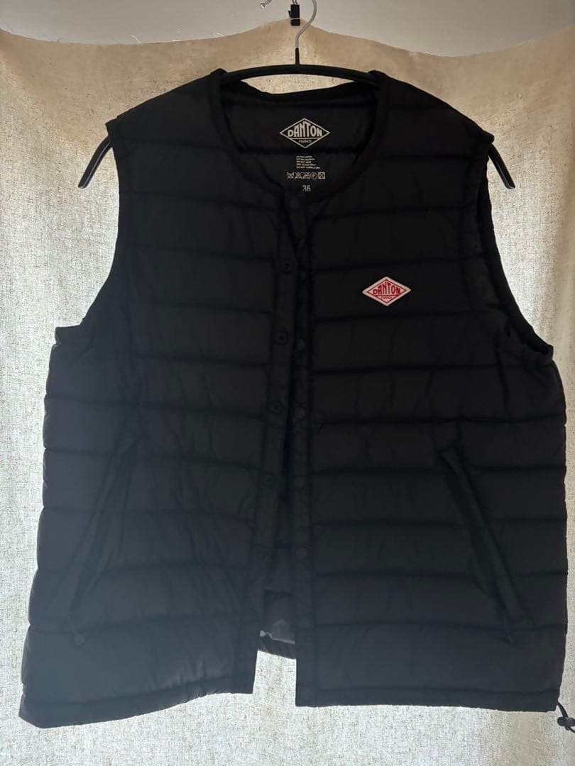 DANTON ブラック インナーダウンベスト サイズ36