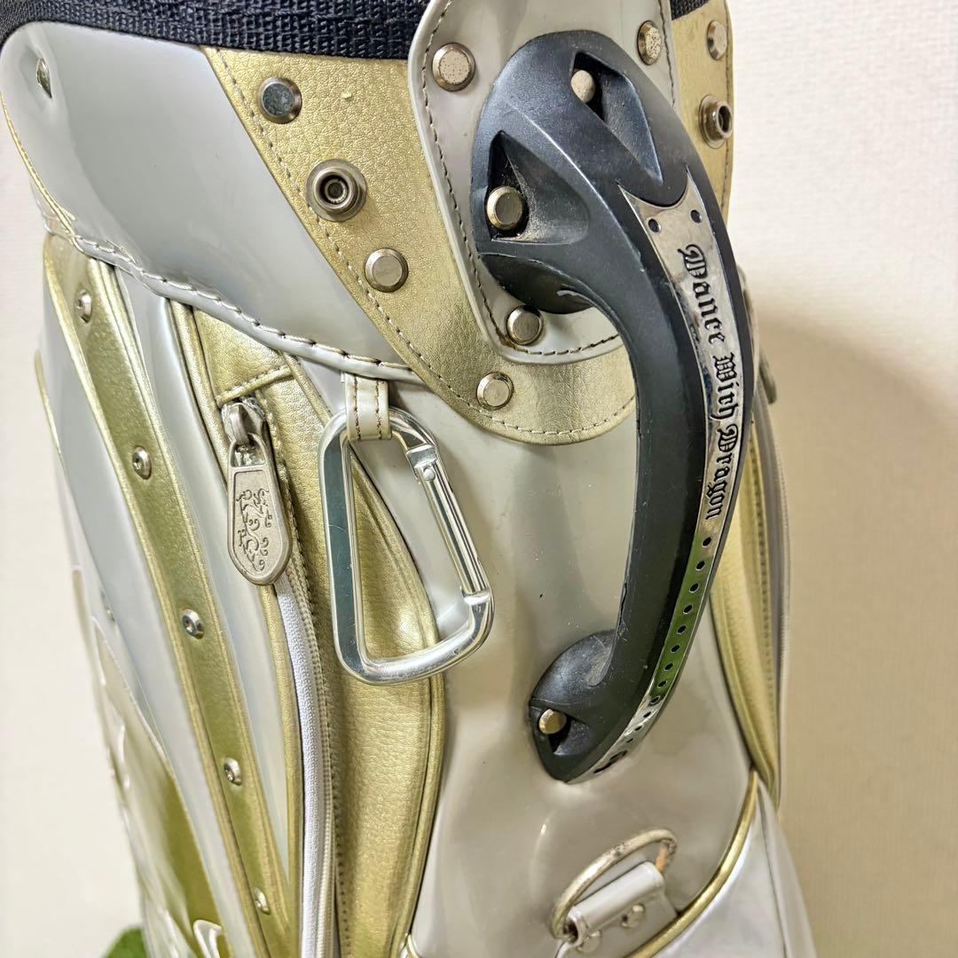 ダンスウィズドラゴン　キャディバッグ　3点式　ゴールド　エナメル　フードなし