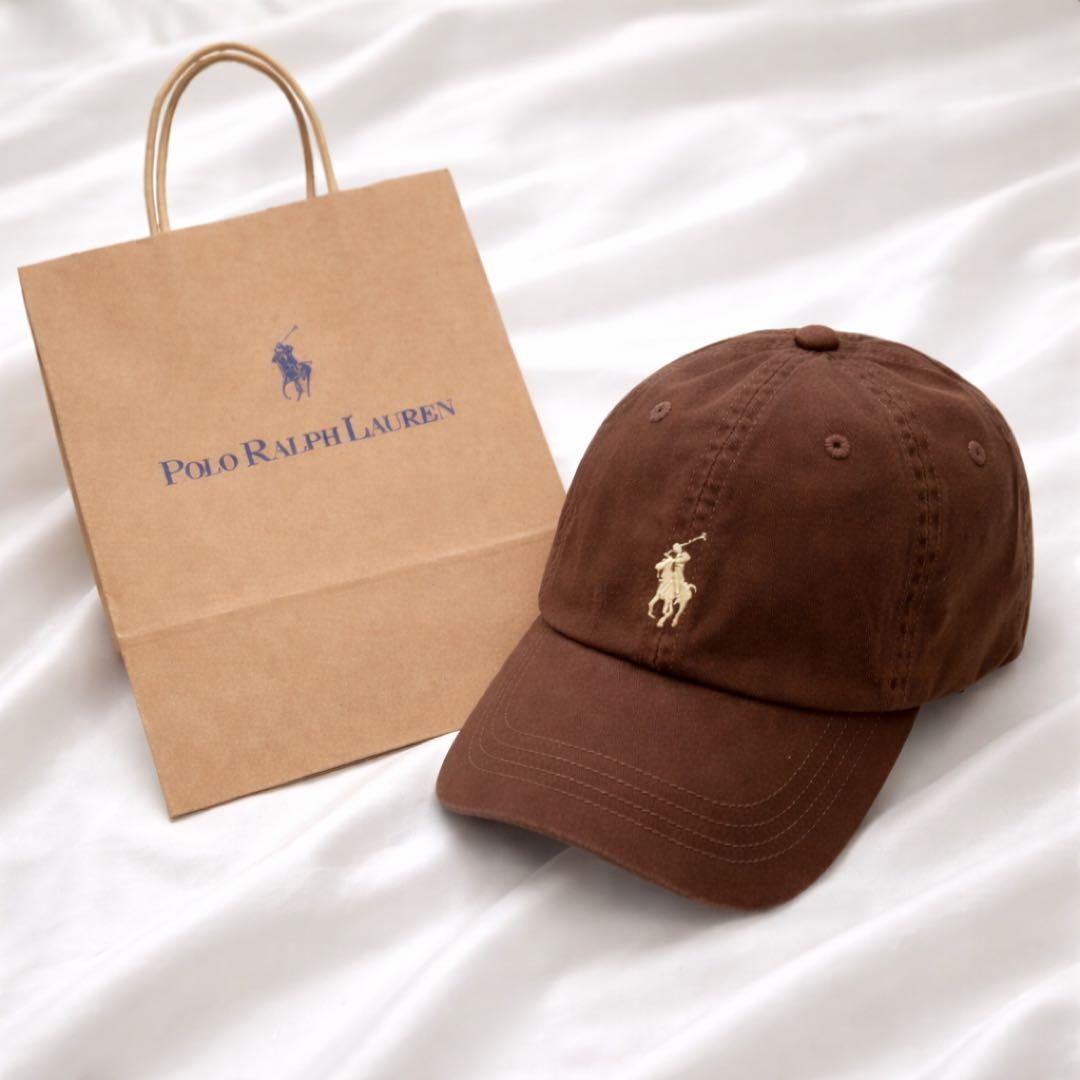 タグ付新品　POLO ポロラルフローレン　キャップ　ブラウン　ホワイトベージュ茶