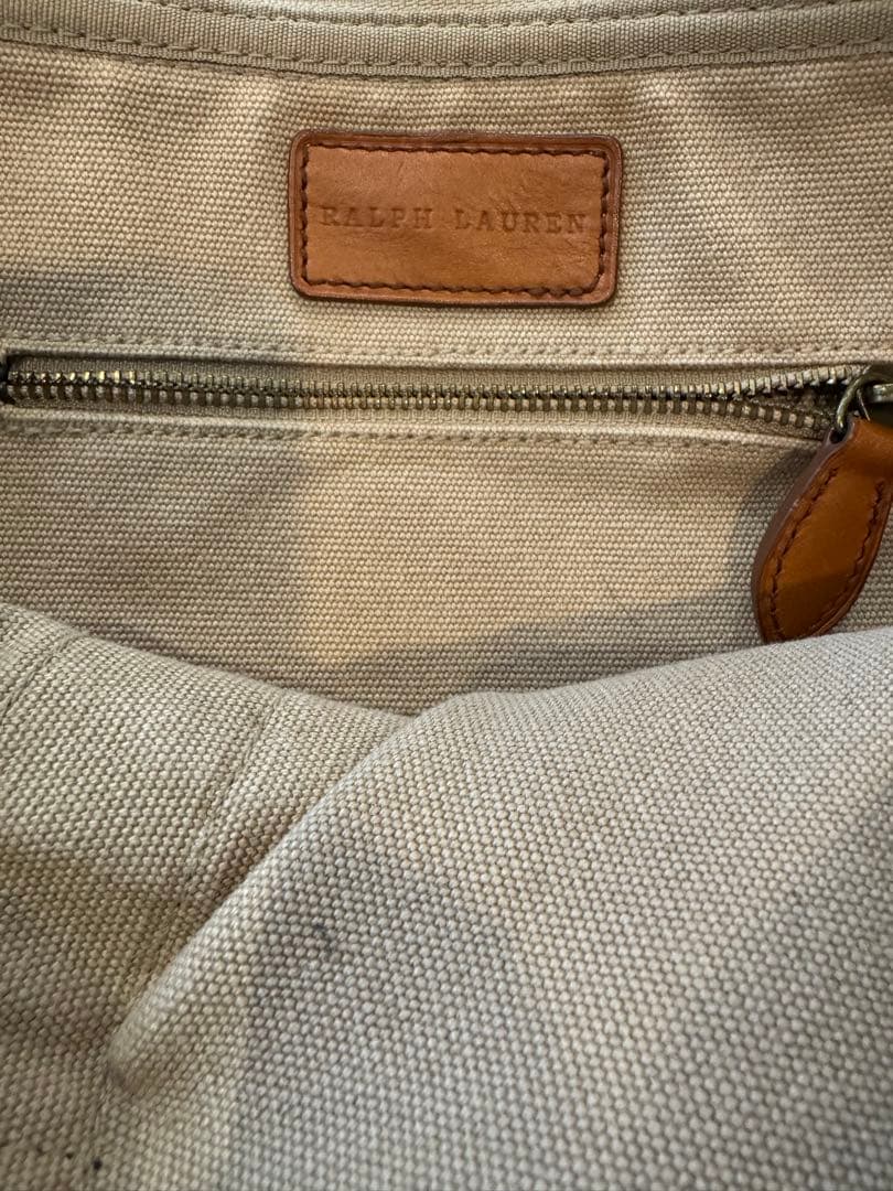 【レア】RALPH LAUREN ビッグポニー ミニボストン　ベージュ