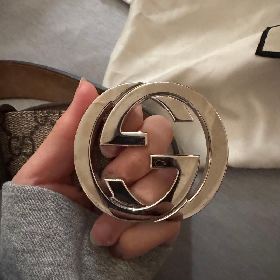 ⭐︎美品⭐︎12/1週限定価格！GUCCI GGパターン ベルト シルバーバックル