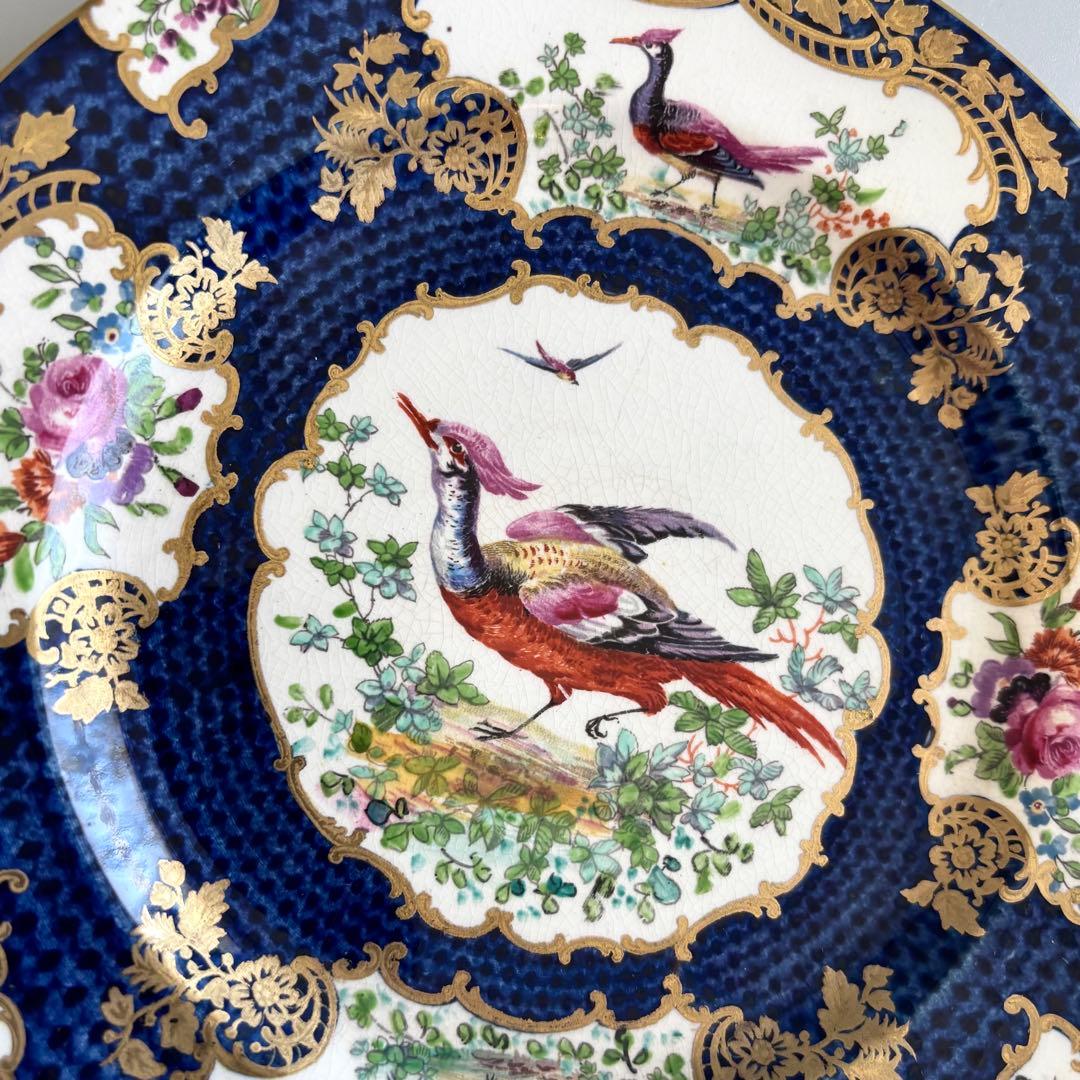 英国製アンティーク　1870年代　Booths 鳥絵金彩　【稀少品・美術品】