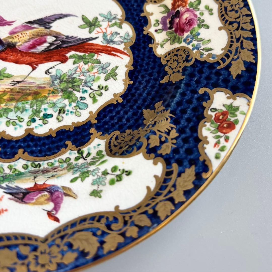 英国製アンティーク　1870年代　Booths 鳥絵金彩　【稀少品・美術品】