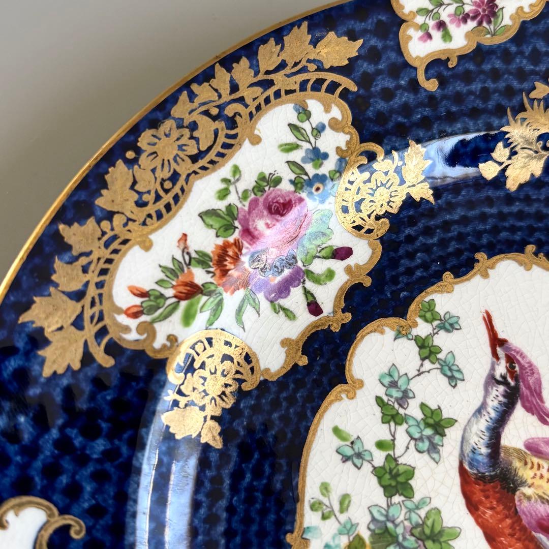 英国製アンティーク　1870年代　Booths 鳥絵金彩　【稀少品・美術品】