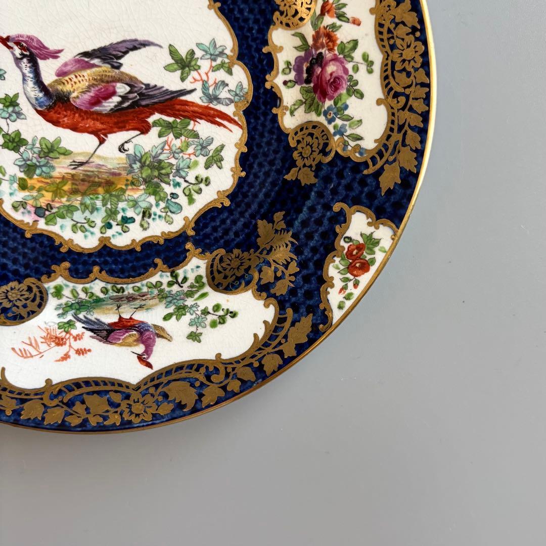 英国製アンティーク　1870年代　Booths 鳥絵金彩　【稀少品・美術品】
