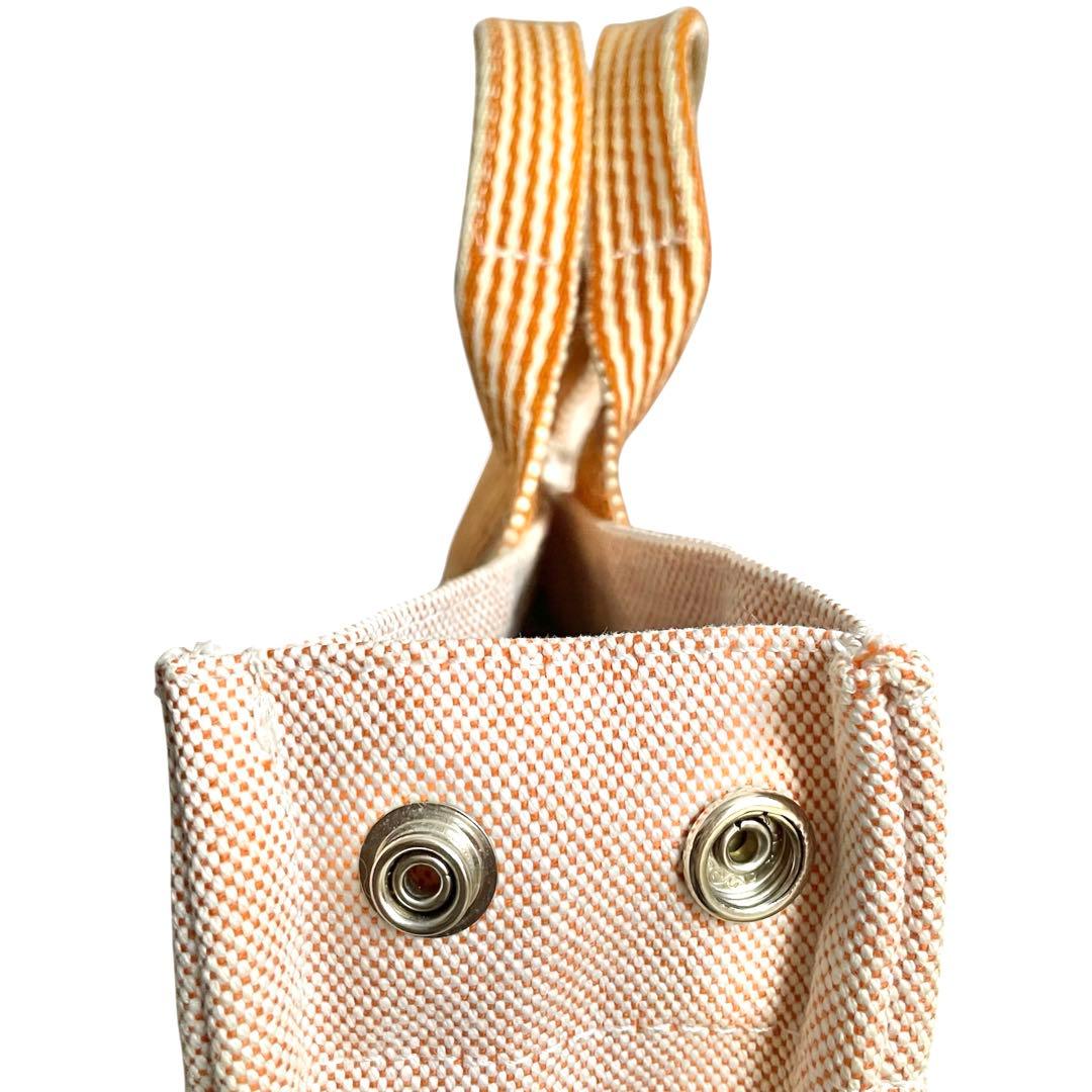 【未使用級】エルメス/ニューフールトゥPM/ハンドバッグ/キャンバス/オレンジ