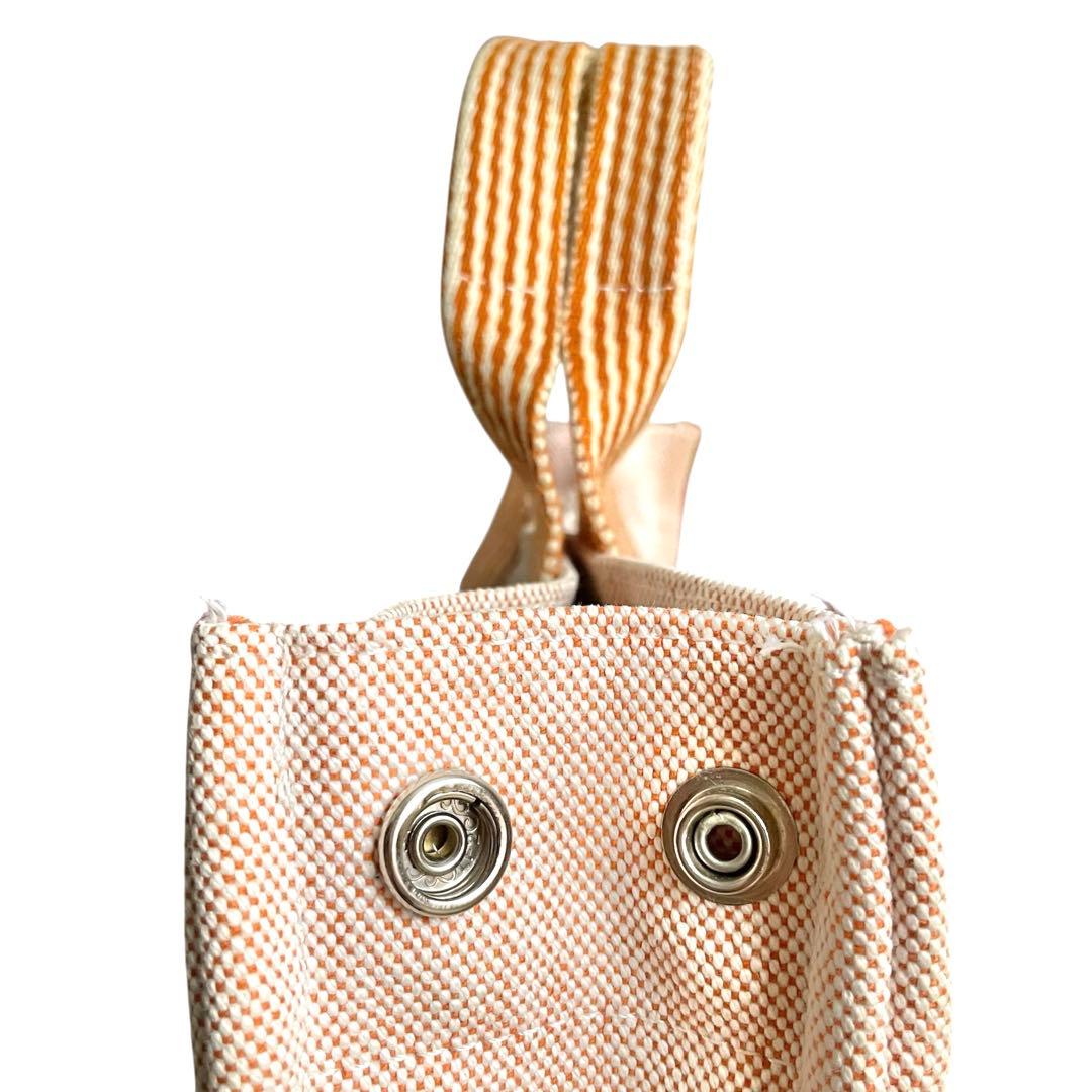 【未使用級】エルメス/ニューフールトゥPM/ハンドバッグ/キャンバス/オレンジ