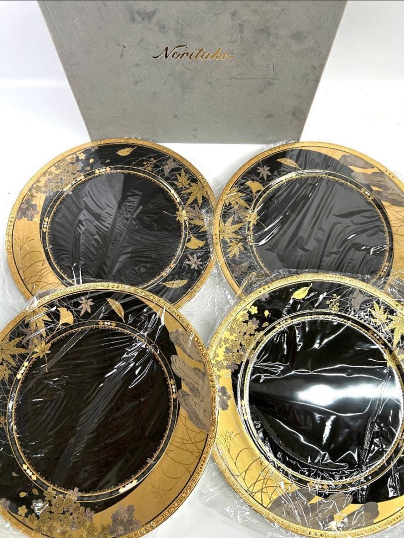 Noritake 四季彩舞曲4枚 100周年記念　金彩　ケース入り