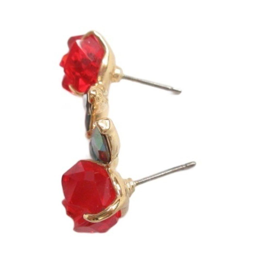 Swarovski & Disney/ 美女と野獣 赤い薔薇デザイン ピアス