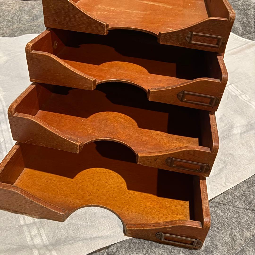 古道具　木製書類ラック　書類ケース