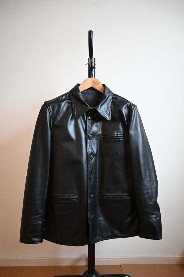 レザージャケット　カウハイド　ブレーキマンコート　カーコート　Mサイズ