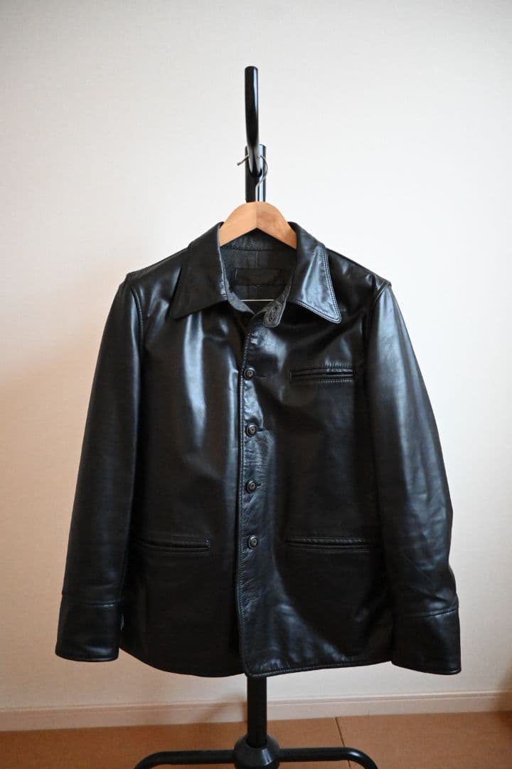 レザージャケット　カウハイド　ブレーキマンコート　カーコート　Mサイズ
