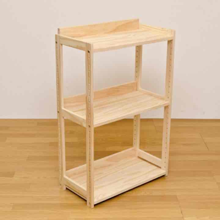 送料無料！パイン２wayラック 三段