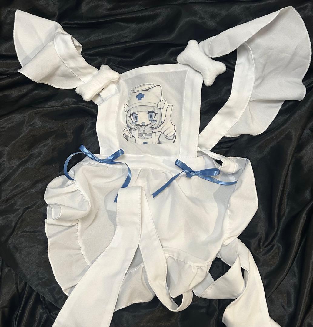 絶対冷度 ぜったいれいど 天使界隈エプロン 水色 青