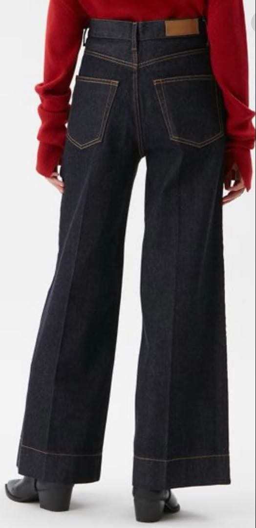 mila owen ヘムデザインセミフレアデニムパンツ