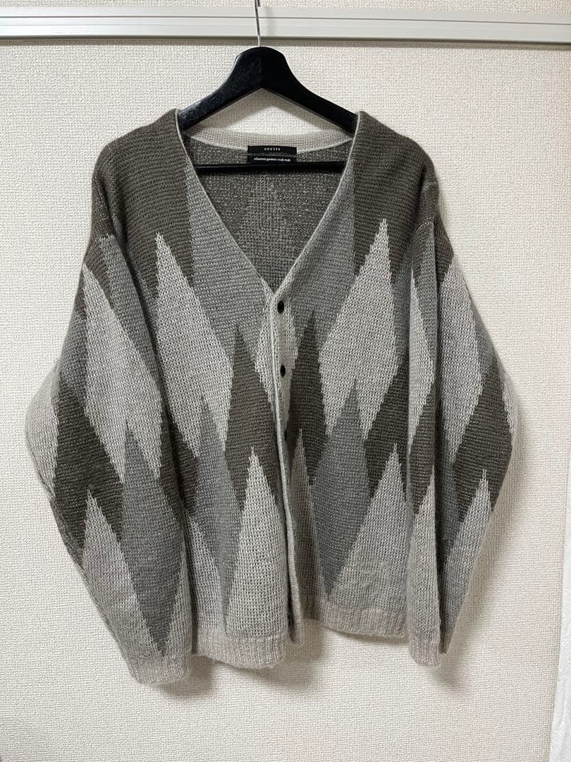 UNUSED モヘアカーディガン　アーガイル