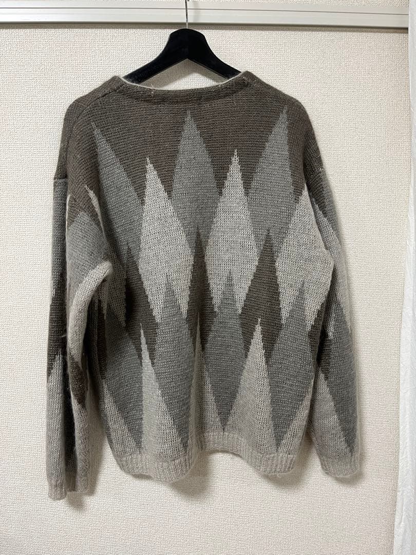 UNUSED モヘアカーディガン　アーガイル