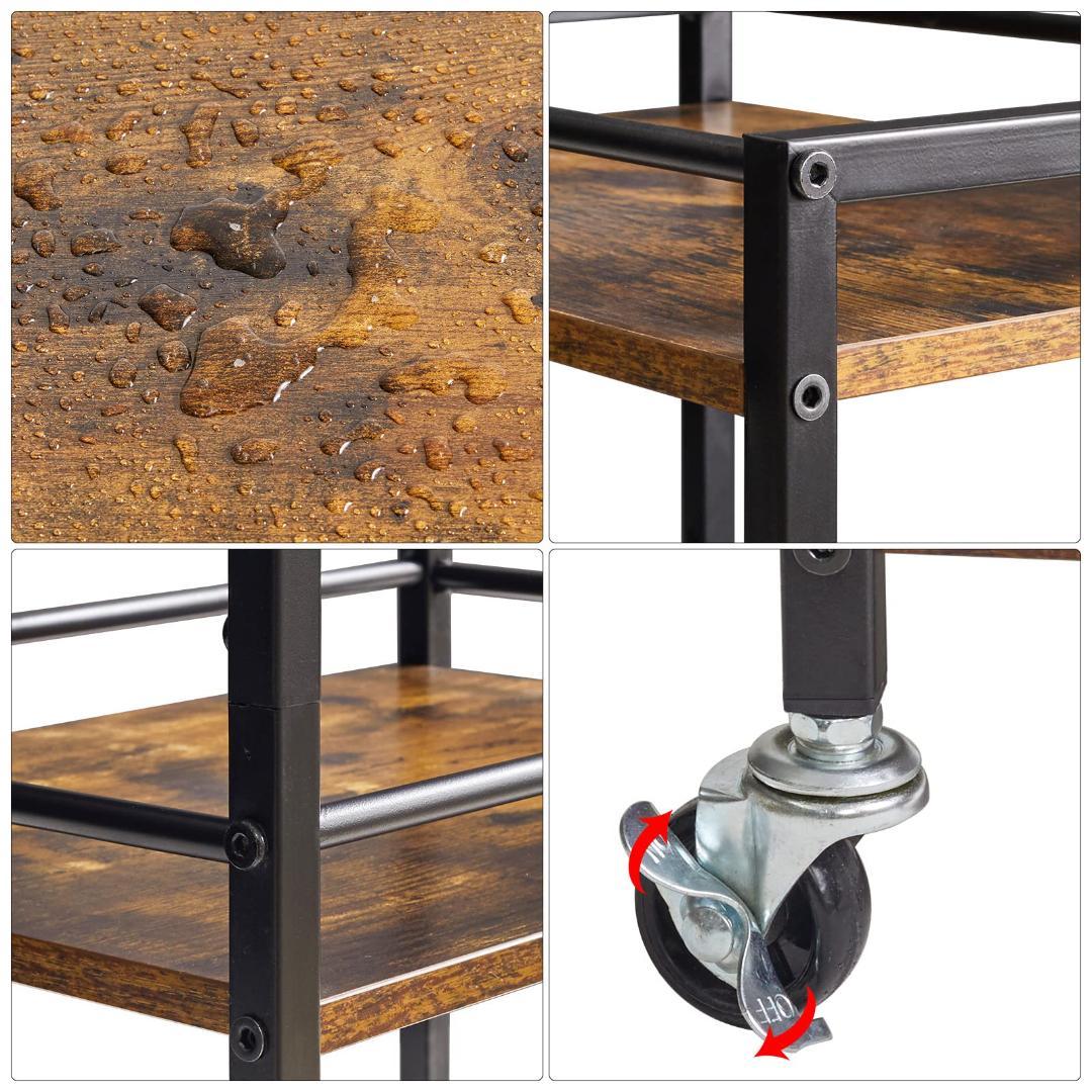 北欧スタイルの多機能・省スペース・キャスター付き4段