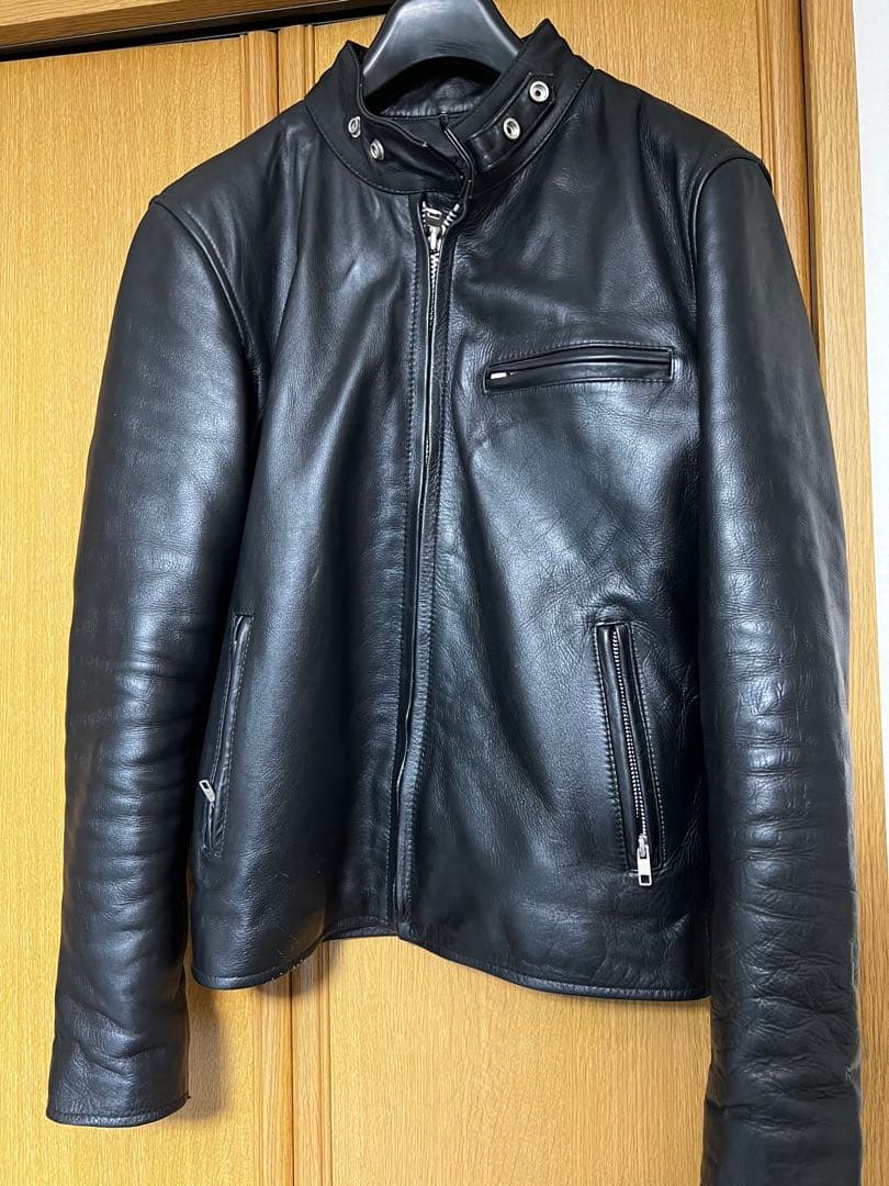 Horn Works 本革 シングルライダースジャケット メンズ 4732