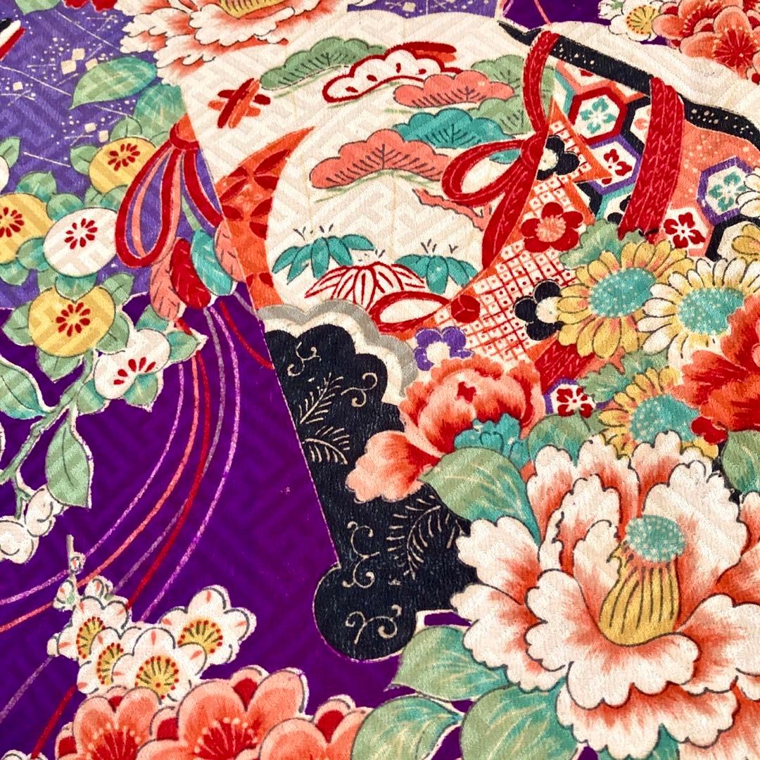 ジュニア 子供着物 昭和レトロ 大正ロマン アンティーク着物 NO132