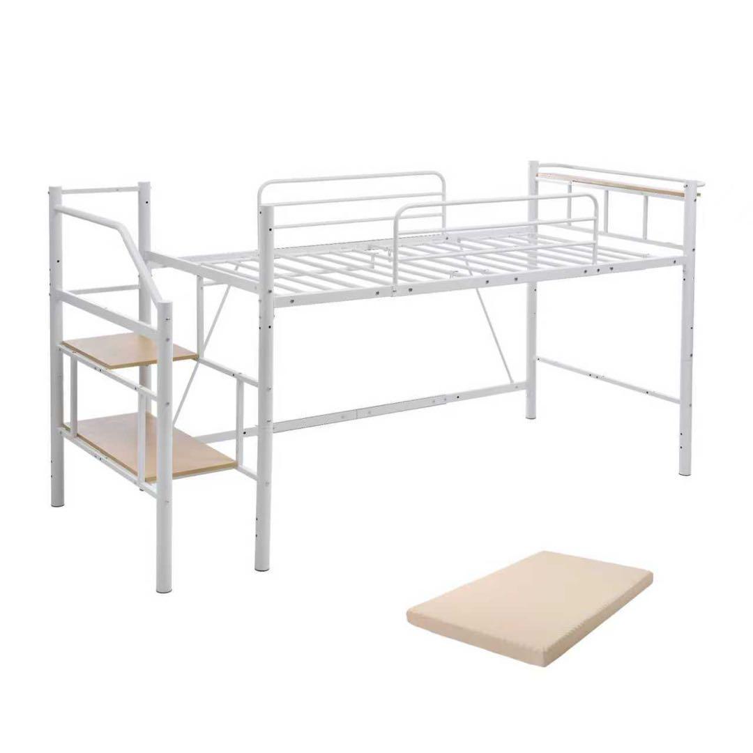 【新品】耐荷重150kg パイプ床板ロフトベッド 高さ130cm Sシングル