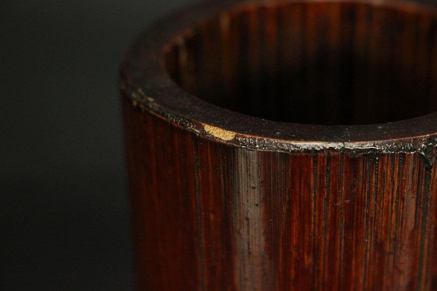 茶道具 白竹花籠 尚坡作 共箱(ZE656)