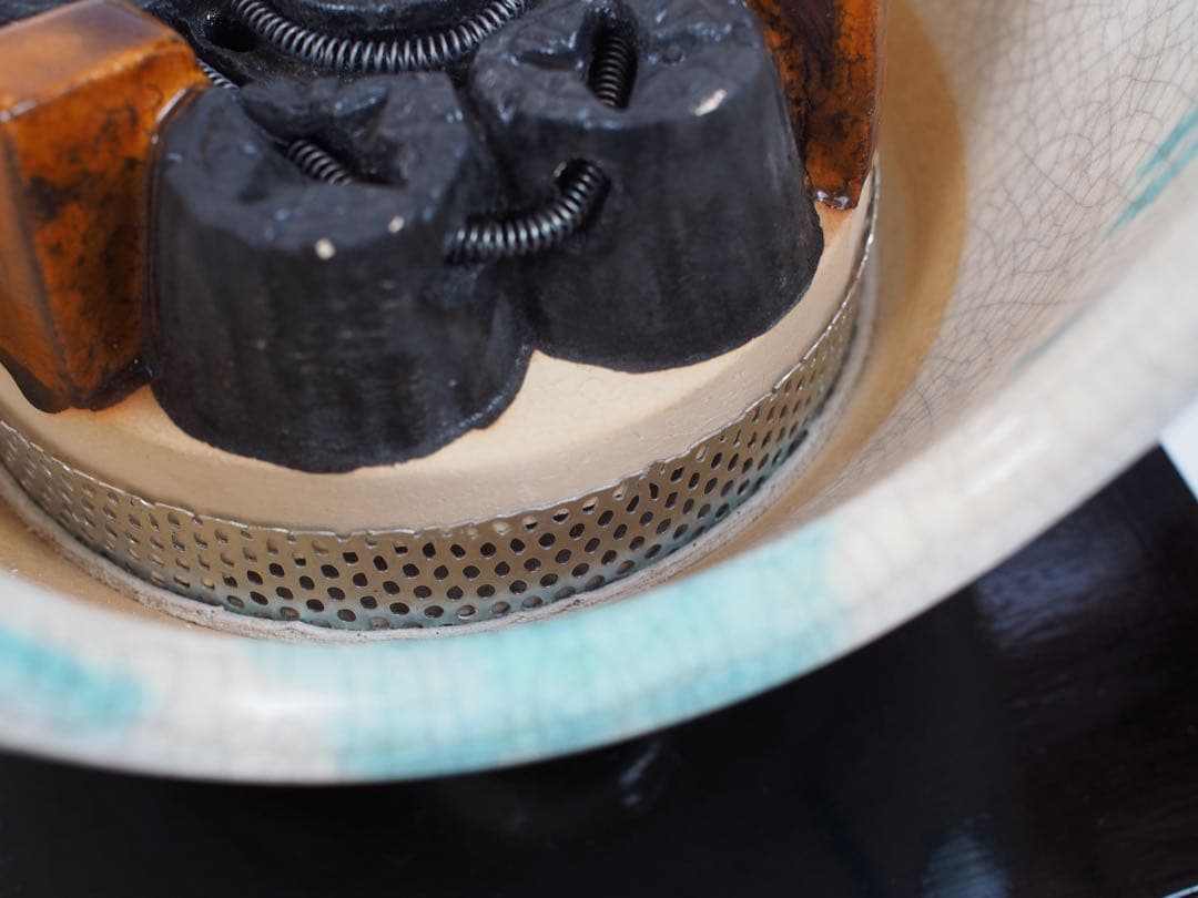 野々田式 風炉型電熱器 さつま 織部 (動作OK) 茶道具 元箱付き