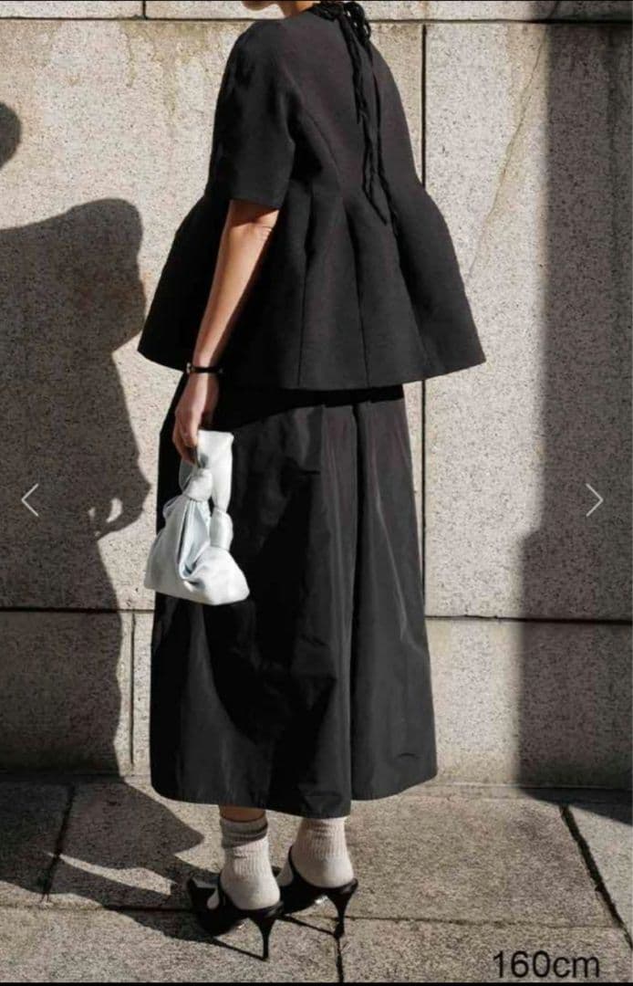 machatt メモリーキュロットパンツ ブラック