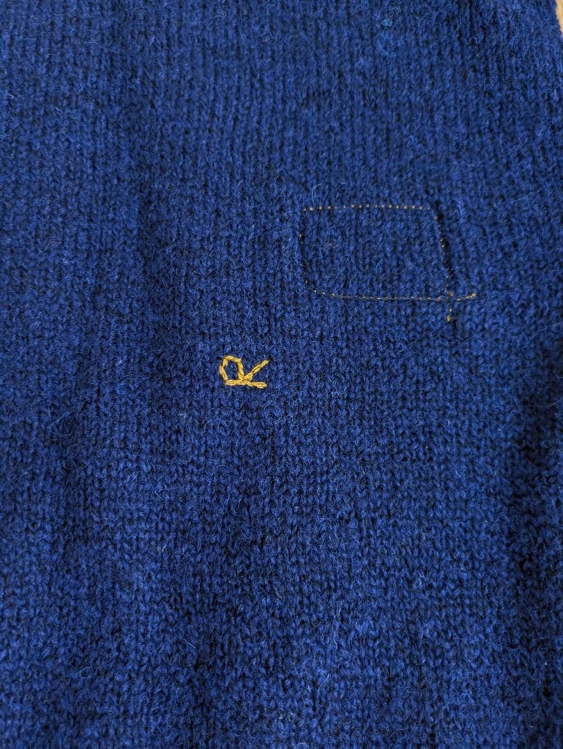 美品【45r】シェットランド超ガーゼのビッグスリット NAVY(クリーニング済)