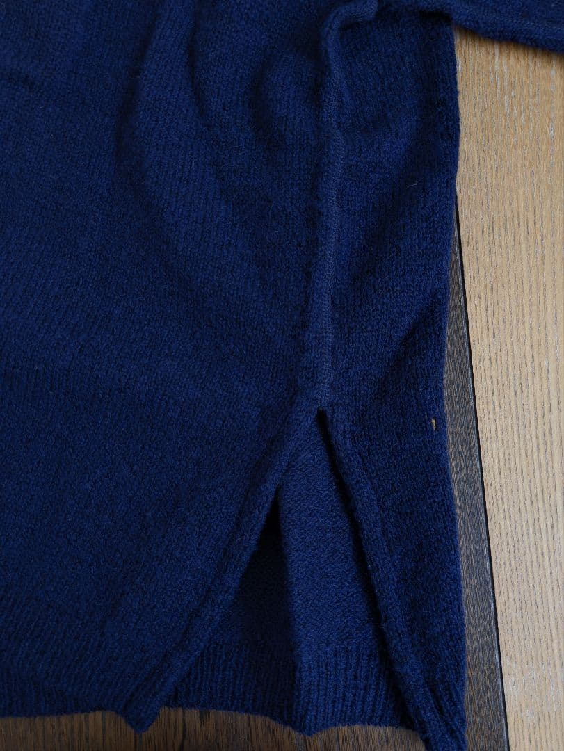 美品【45r】シェットランド超ガーゼのビッグスリット NAVY(クリーニング済)