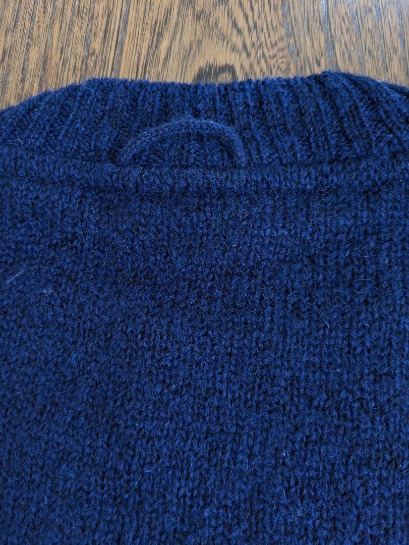 美品【45r】シェットランド超ガーゼのビッグスリット NAVY(クリーニング済)