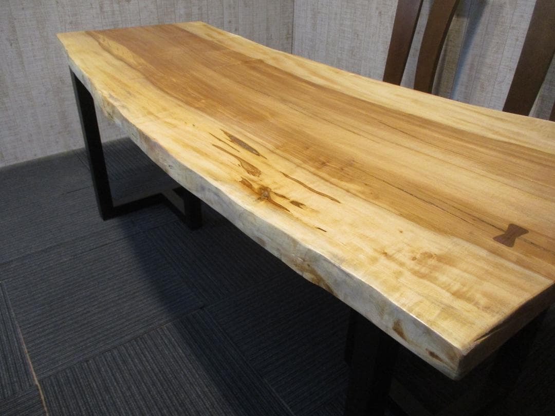 ＃1544■　栃　トチ　テーブル　ローテーブル　ダイニング　座卓　一枚板