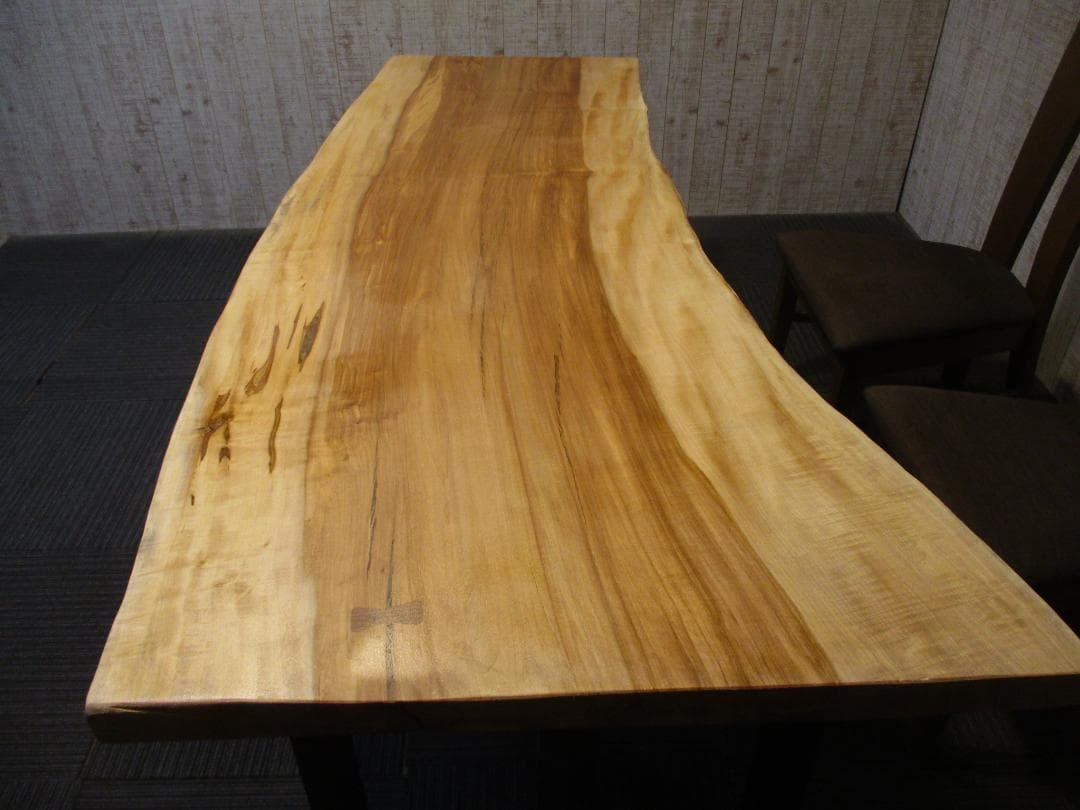 ＃1544■　栃　トチ　テーブル　ローテーブル　ダイニング　座卓　一枚板